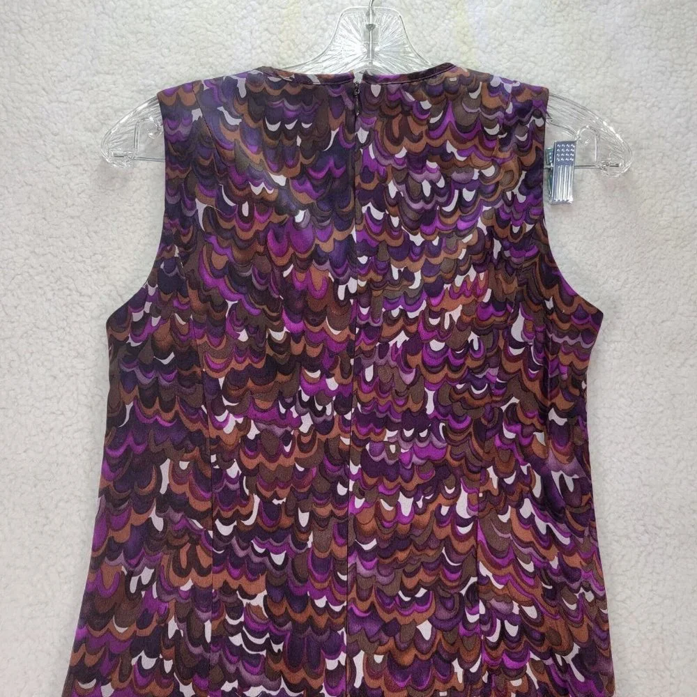 Nanette Lepore Purple Silk Multicolor Polka Dot Key Hole Abstract Style Shift - Picture 9 of 12